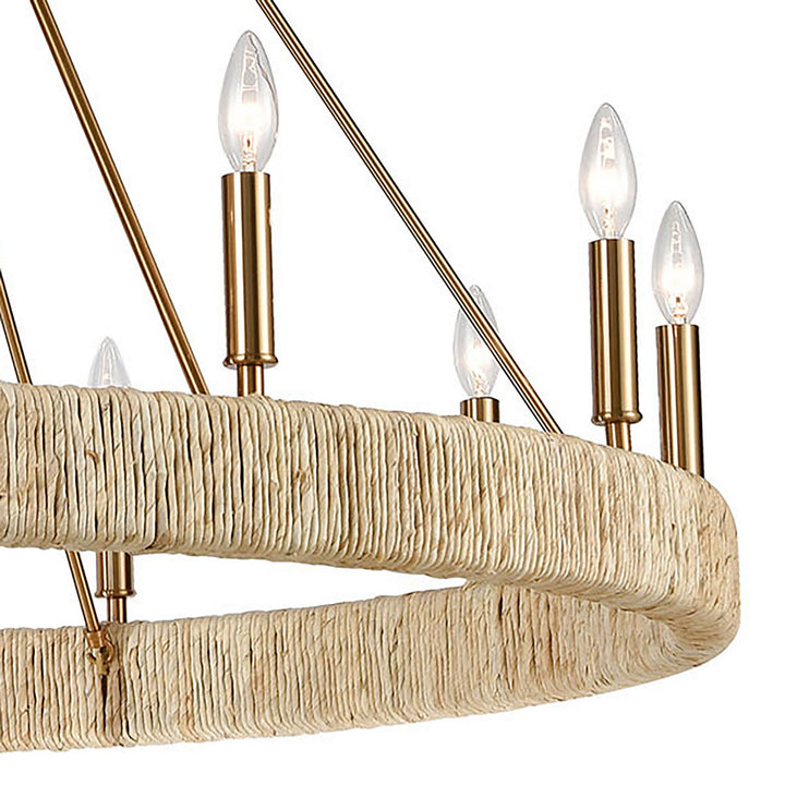 Elk Abaca 32417/12 Chandelier Light - Satin Brass