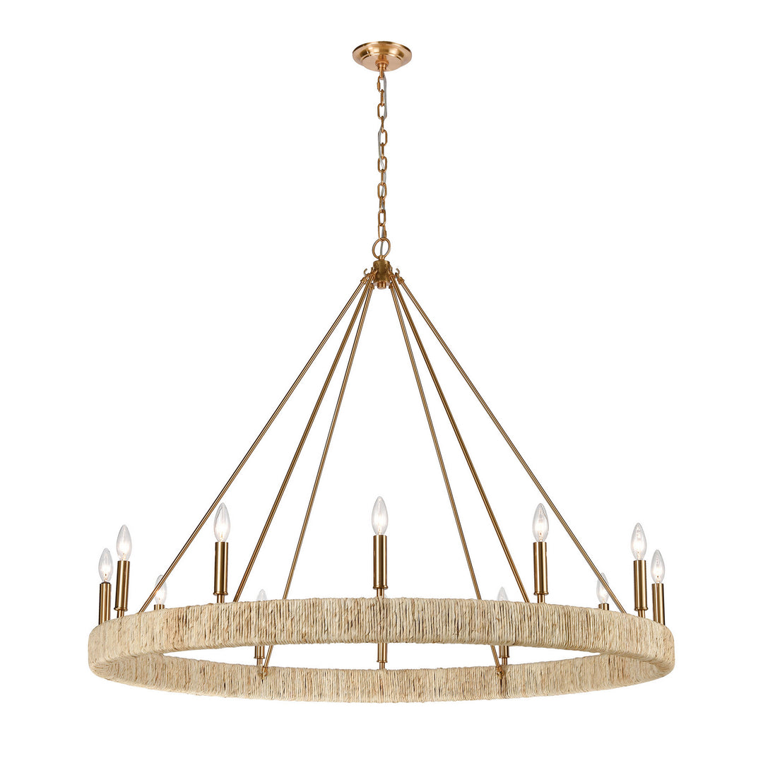 Elk Abaca 32417/12 Chandelier Light - Satin Brass