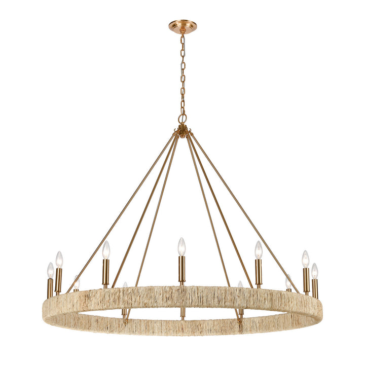 Elk Abaca 32417/12 Chandelier Light - Satin Brass
