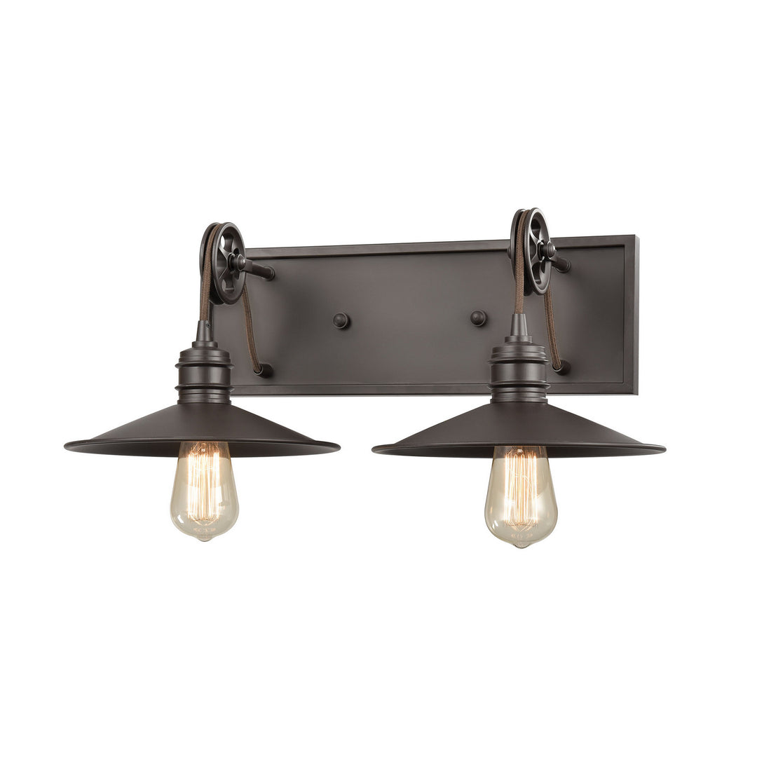 Elk Spindle Wheel 69085/2 Bath Vanity Light 20 in. wide - Oil Rubbed Bronze