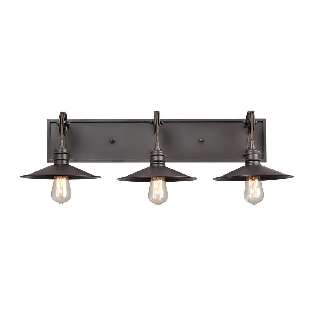 Elk Spindle Wheel 69086/3 Bath Vanity Light 31 in. wide - Oil Rubbed Bronze