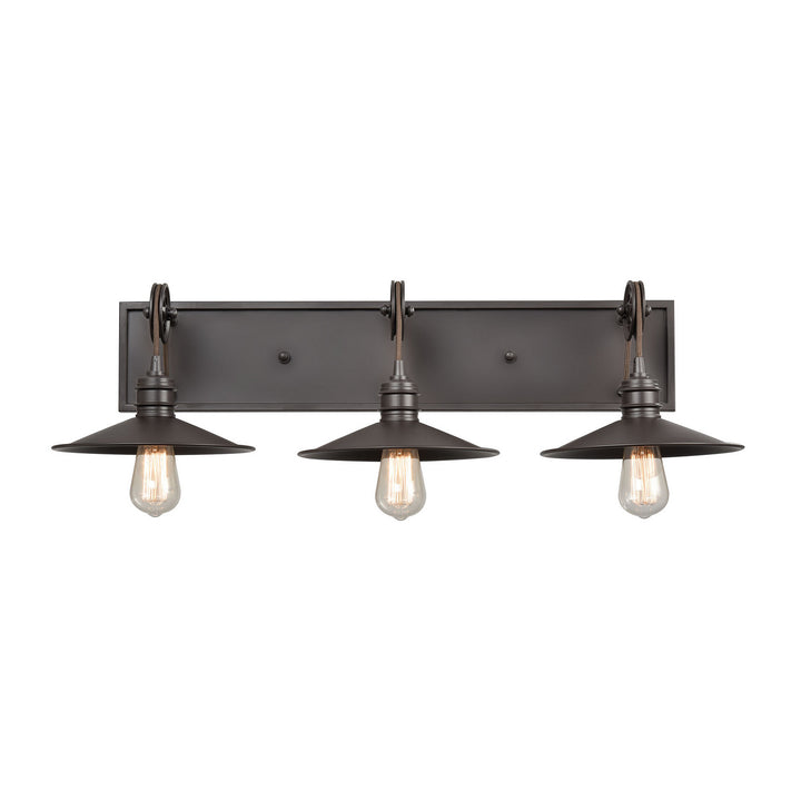 Elk Spindle Wheel 69086/3 Bath Vanity Light 31 in. wide - Oil Rubbed Bronze