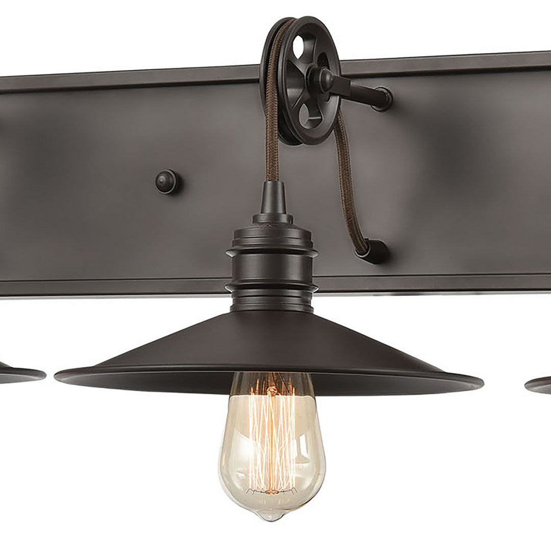 Elk Spindle Wheel 69086/3 Bath Vanity Light 31 in. wide - Oil Rubbed Bronze