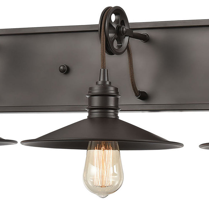 Elk Spindle Wheel 69086/3 Bath Vanity Light 31 in. wide - Oil Rubbed Bronze