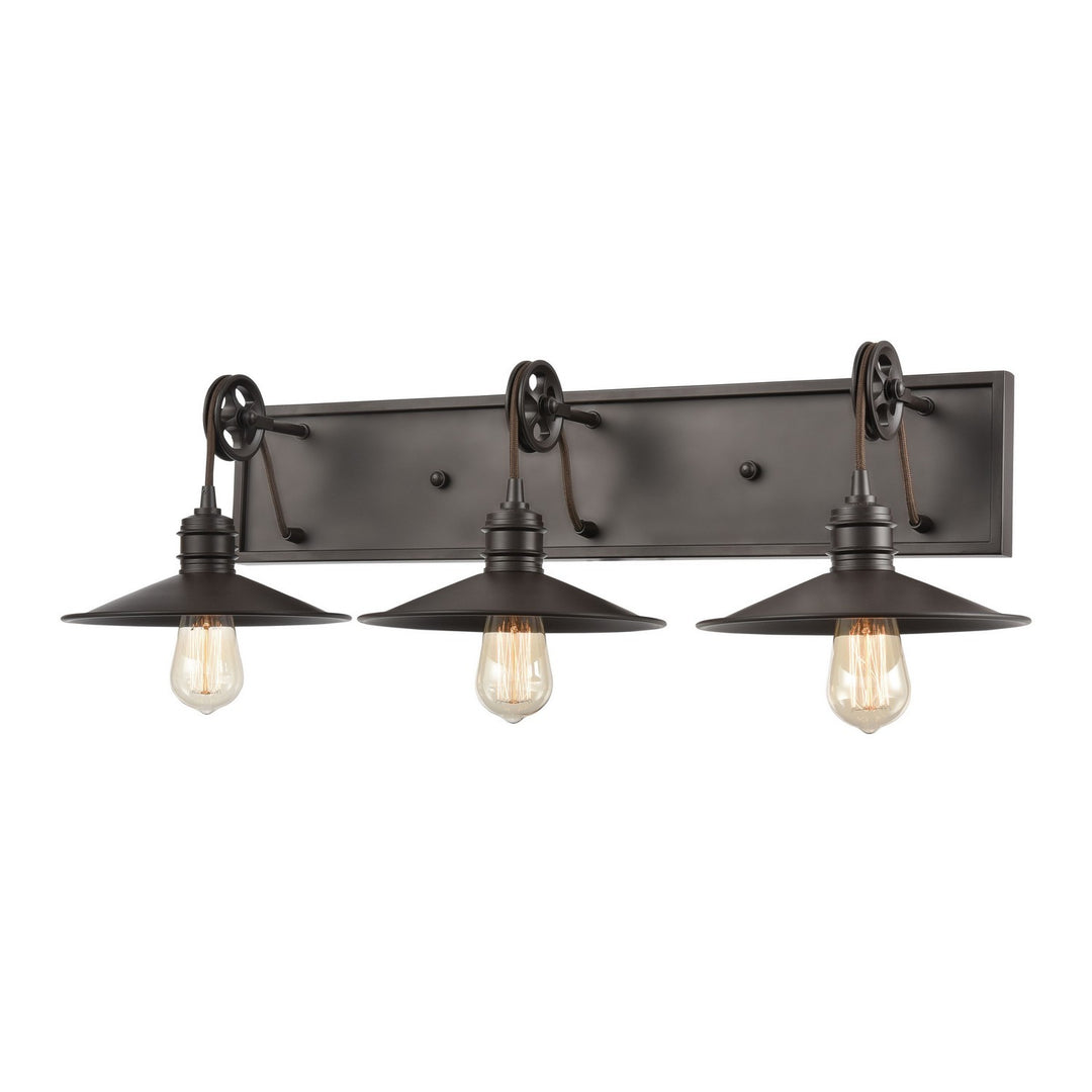 Elk Spindle Wheel 69086/3 Bath Vanity Light 31 in. wide - Oil Rubbed Bronze