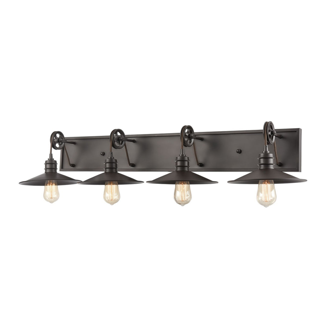 Elk Spindle Wheel 69087/4 Bath Vanity Light 42 in. wide - Oil Rubbed Bronze