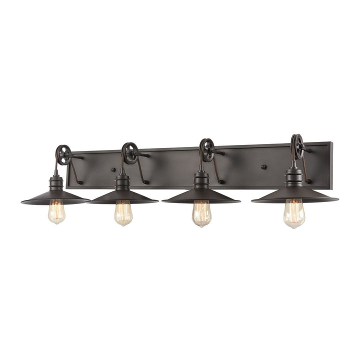 Elk Spindle Wheel 69087/4 Bath Vanity Light 42 in. wide - Oil Rubbed Bronze