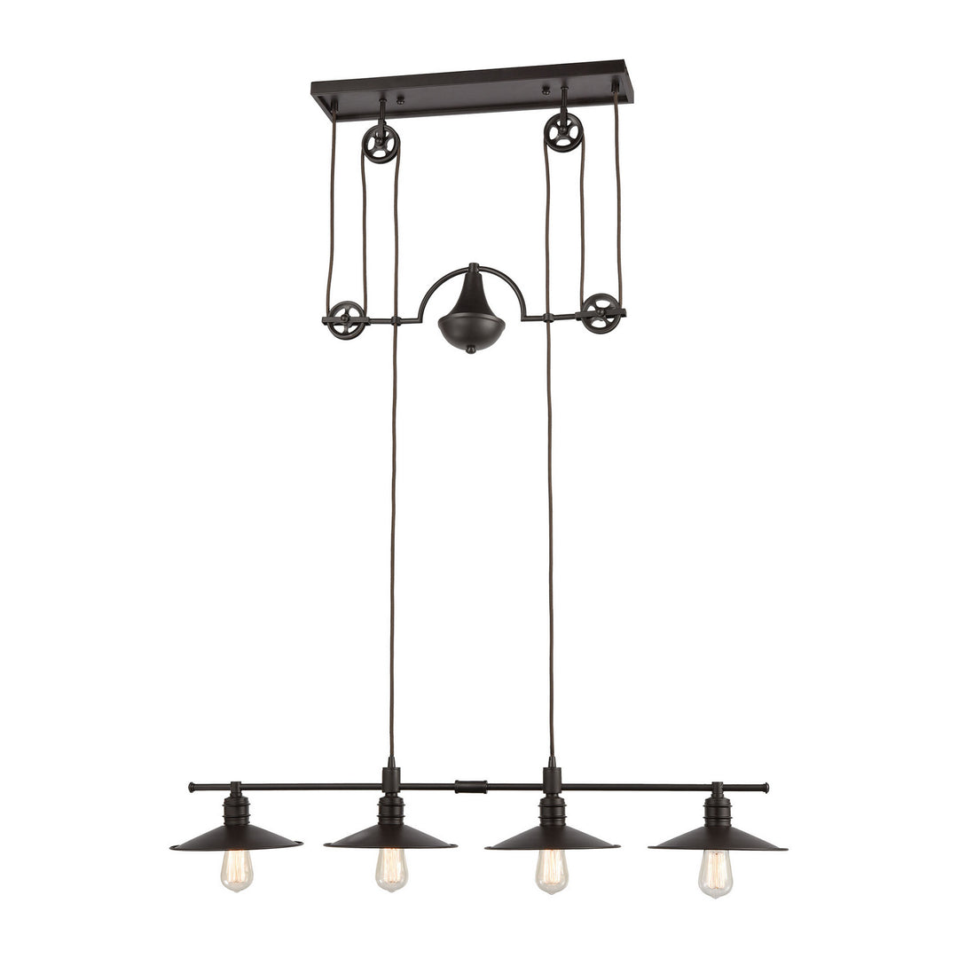 Elk Spindle Wheel 69089/4 Pendant Light - Oil Rubbed Bronze