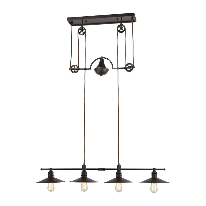 Elk Spindle Wheel 69089/4 Pendant Light - Oil Rubbed Bronze