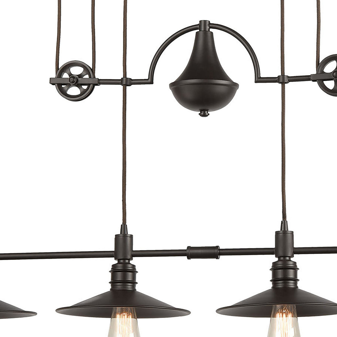 Elk Spindle Wheel 69089/4 Pendant Light - Oil Rubbed Bronze