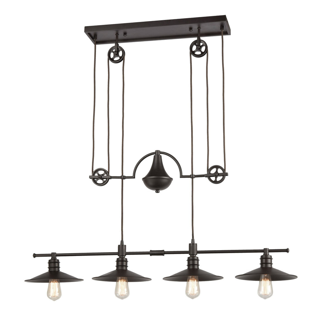 Elk Spindle Wheel 69089/4 Pendant Light - Oil Rubbed Bronze