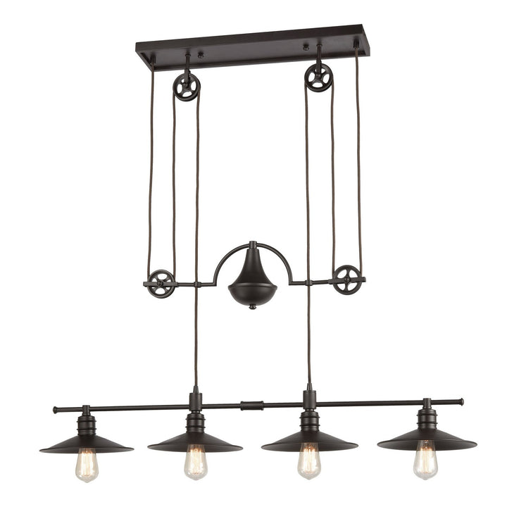Elk Spindle Wheel 69089/4 Pendant Light - Oil Rubbed Bronze