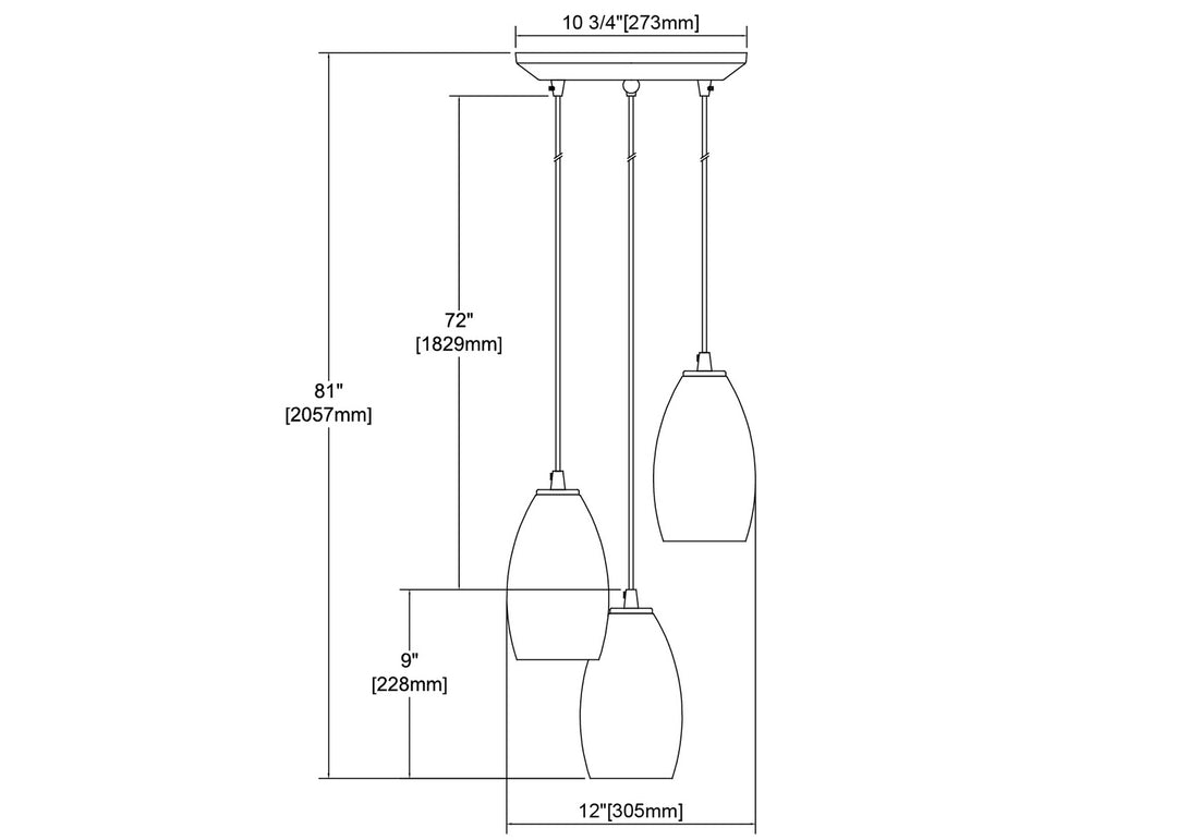 Elk Turbulence 85211/3 Pendant Light - Satin Nickel