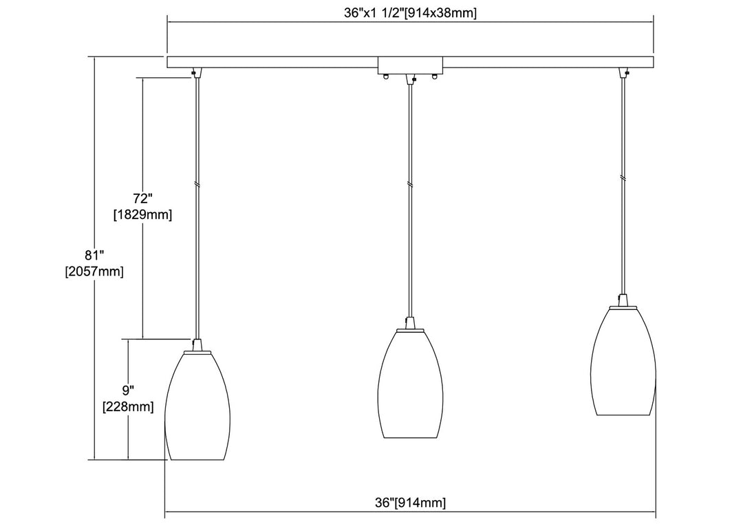 Elk Turbulence 85211/3L Pendant Light - Satin Nickel