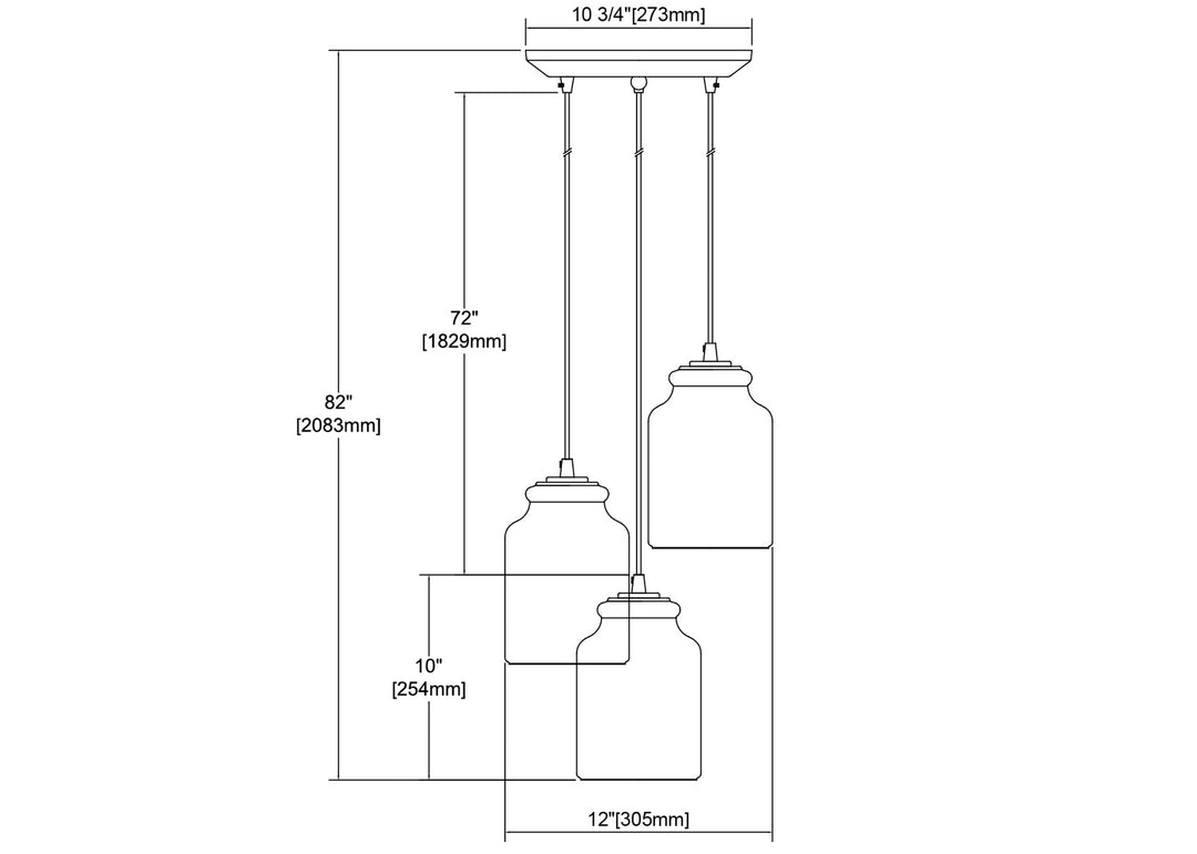 Elk Josie 85213/3 Pendant Light - Satin Nickel