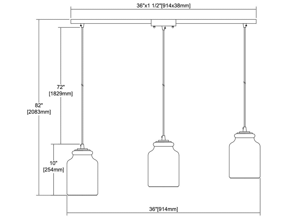 Elk Josie 85213/3L Pendant Light - Satin Nickel