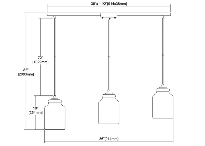 Elk Josie 85213/3L Pendant Light - Satin Nickel
