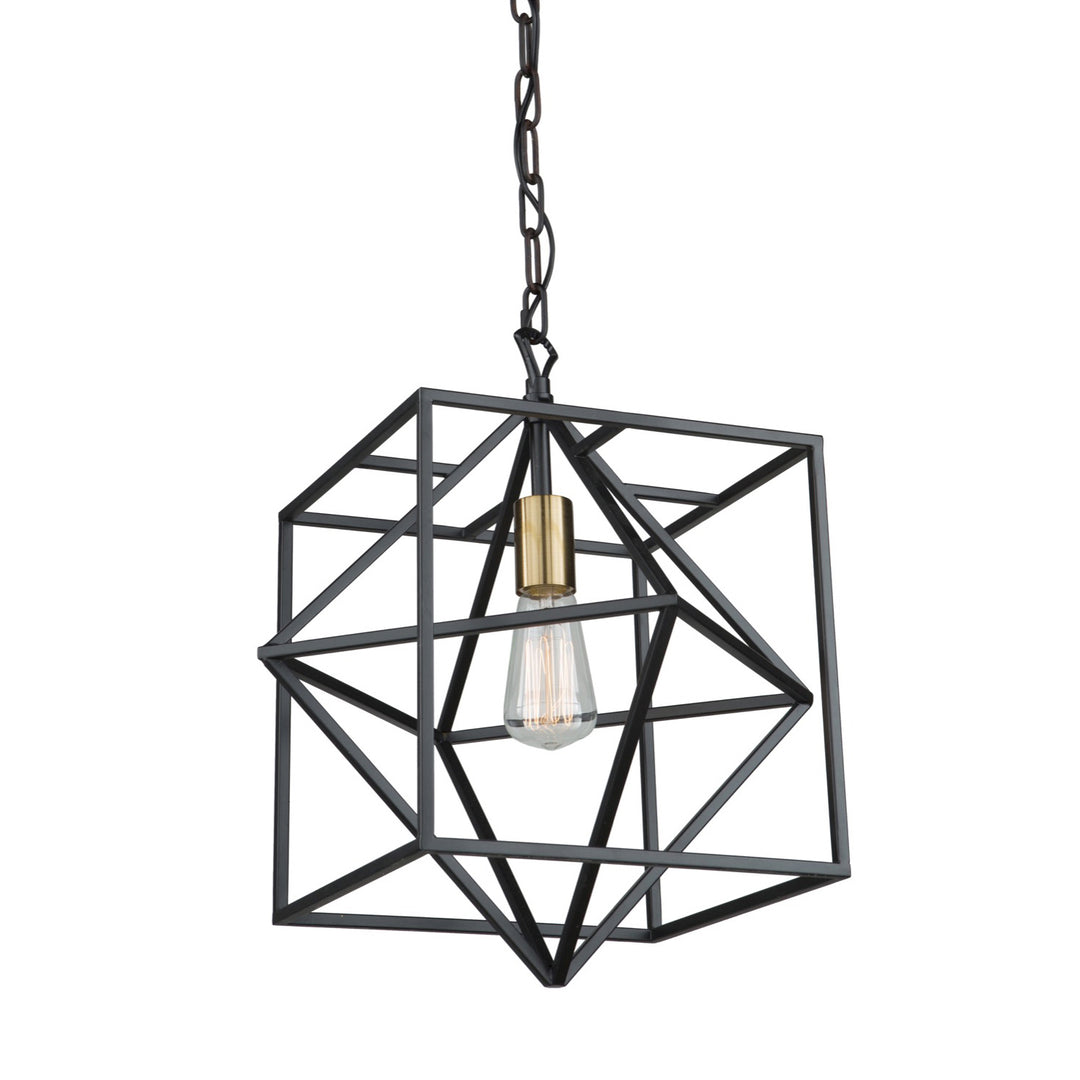 Artcraft Roxton AC11201 Pendant Light - Matte Black & Harvest Brass