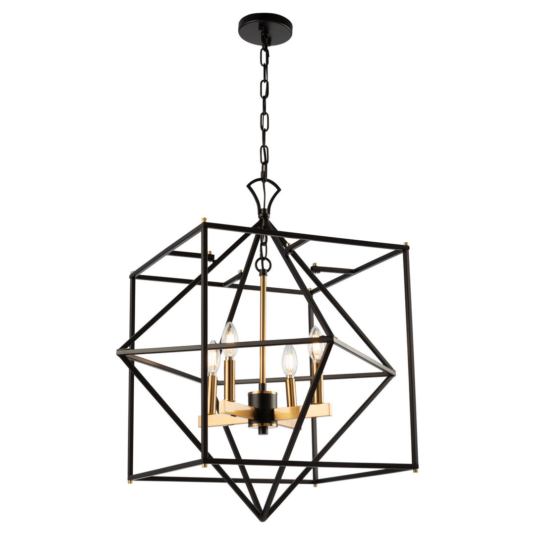 Artcraft Roxton AC11204 Pendant Light - Matte Black & Harvest Brass