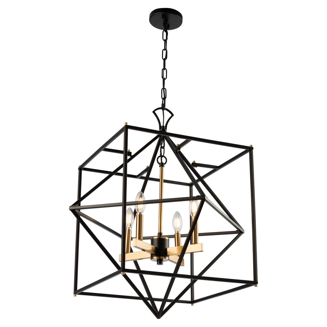 Artcraft Roxton AC11204 Pendant Light - Matte Black & Harvest Brass