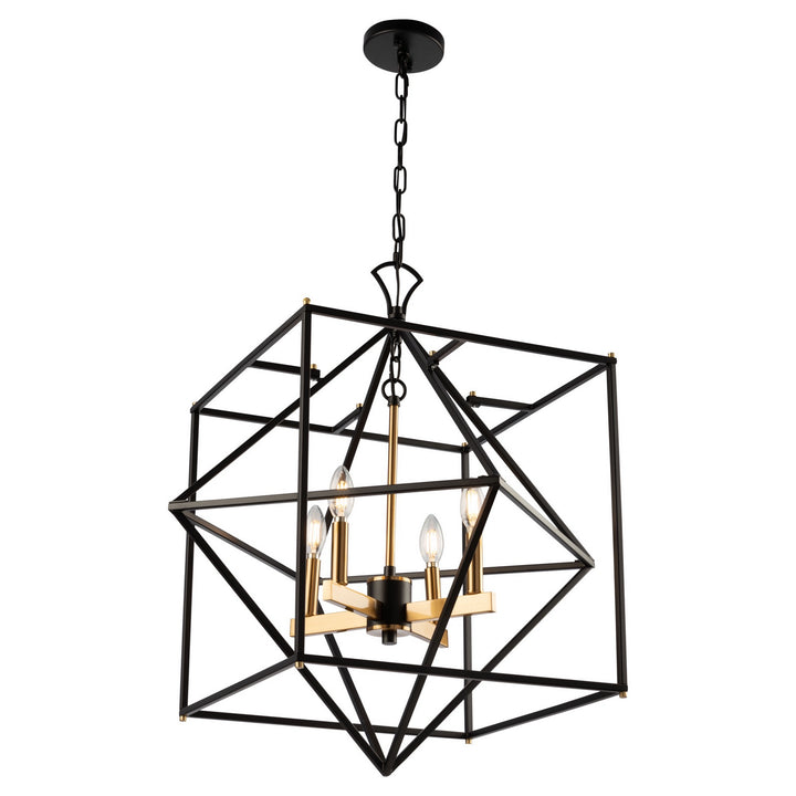 Artcraft Roxton AC11204 Pendant Light - Matte Black & Harvest Brass