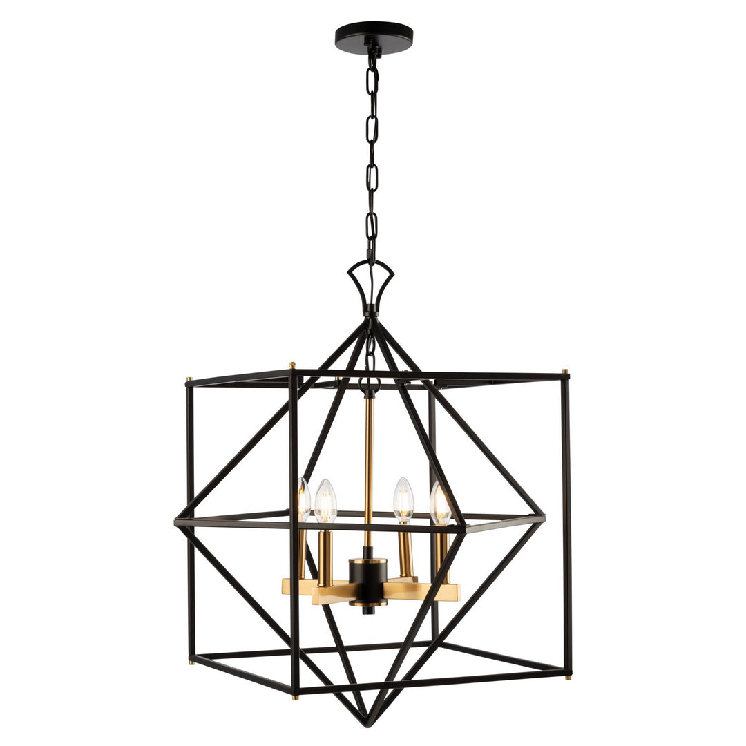 Artcraft Roxton AC11204 Pendant Light - Matte Black & Harvest Brass