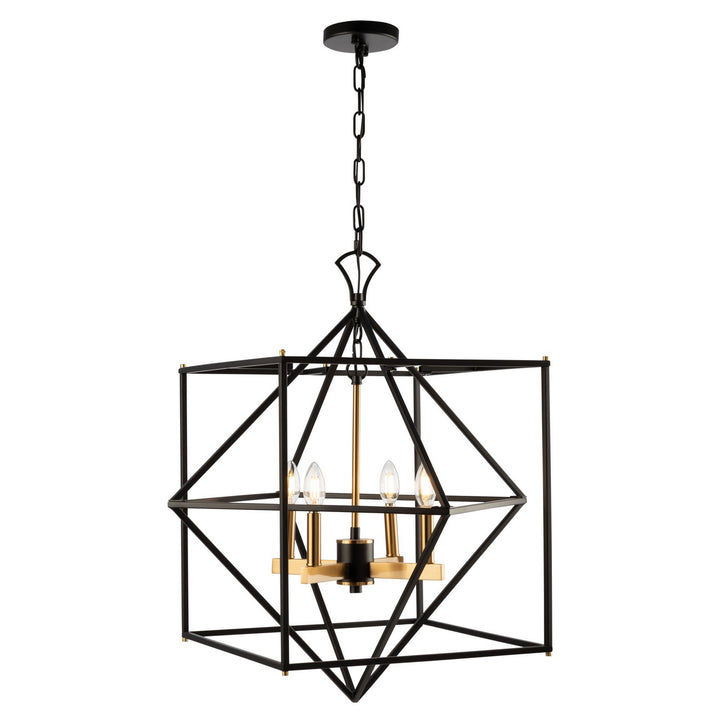 Artcraft Roxton AC11204 Pendant Light - Matte Black & Harvest Brass