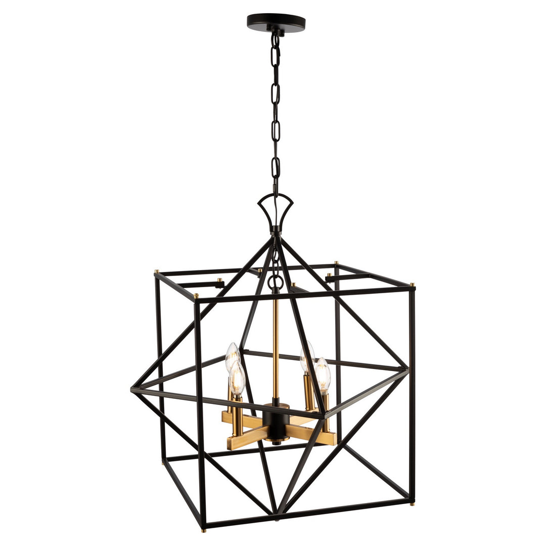 Artcraft Roxton AC11204 Pendant Light - Matte Black & Harvest Brass