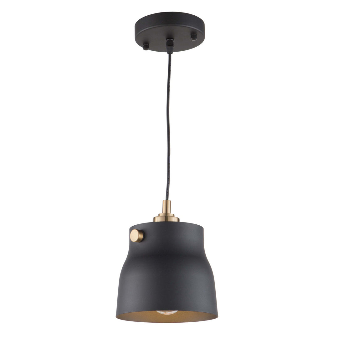 Artcraft Euro Industrial AC11361VB Pendant Light - Matte Black & Harvest Brass