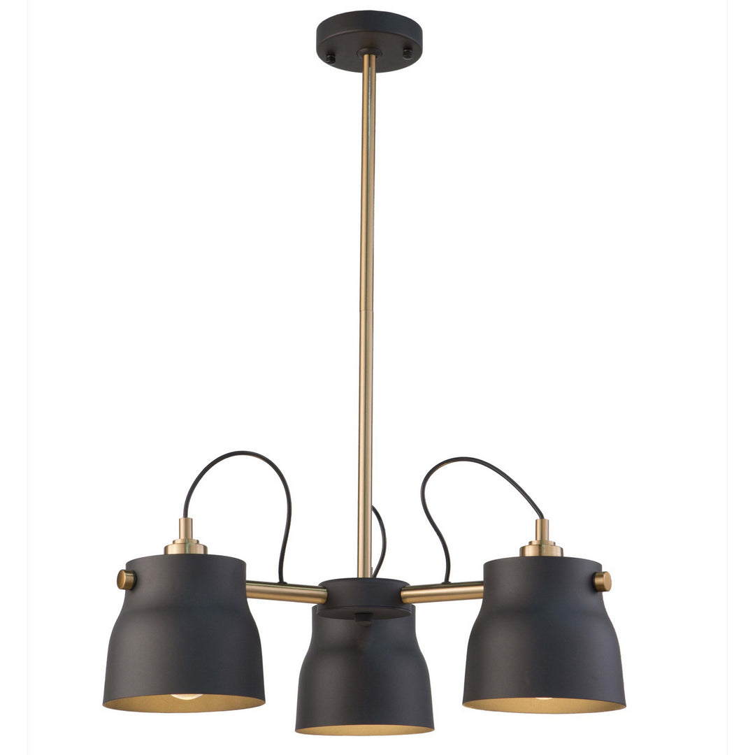 Artcraft Euro Industrial AC11363VB Pendant Light - Matte Black & Harvest Brass