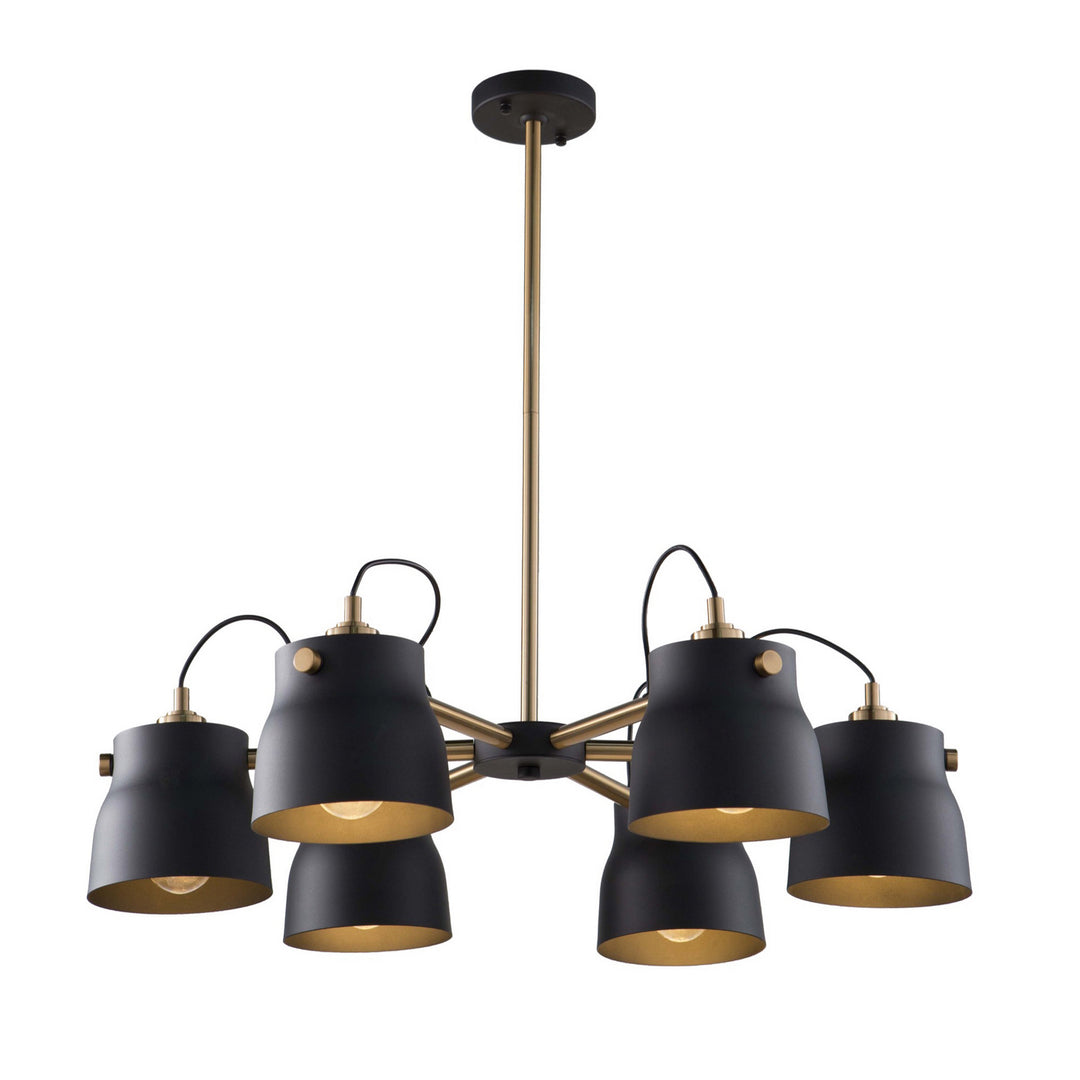 Artcraft Euro Industrial AC11366VB Pendant Light - Matte Black & Harvest Brass