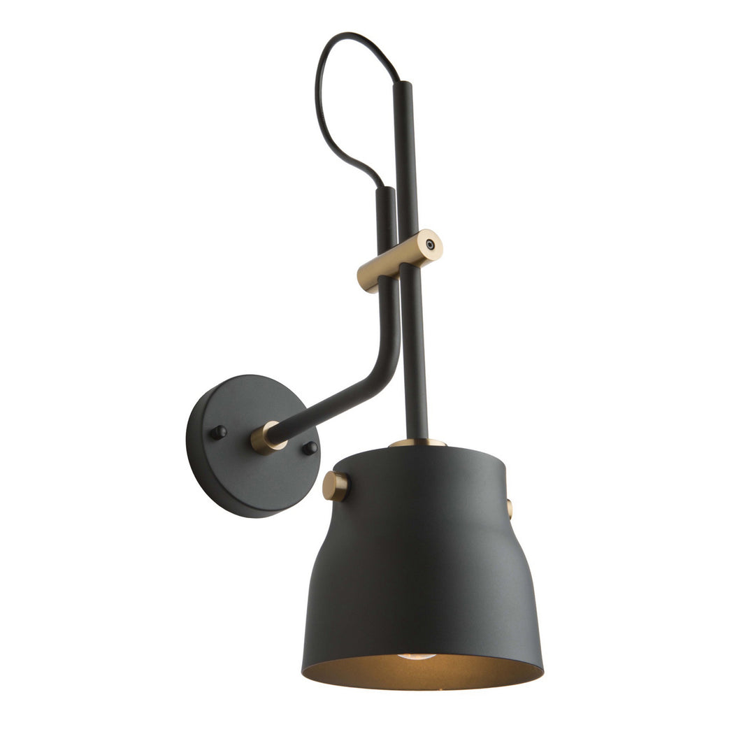 Artcraft Euro Industrial AC11367VB Wall Light - Matte Black & Harvest Brass