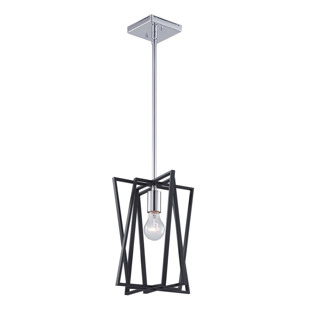 Artcraft Middleton AC11381 Pendant Light - Matte Black & Polished Chrome