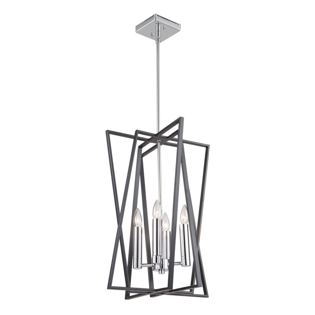 Artcraft Middleton AC11384 Pendant Light - Matte Black & Polished Chrome