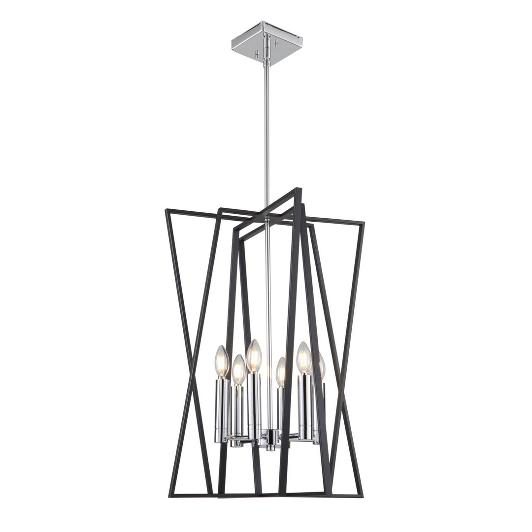 Artcraft Middleton AC11386 Pendant Light - Matte Black & Polished Chrome