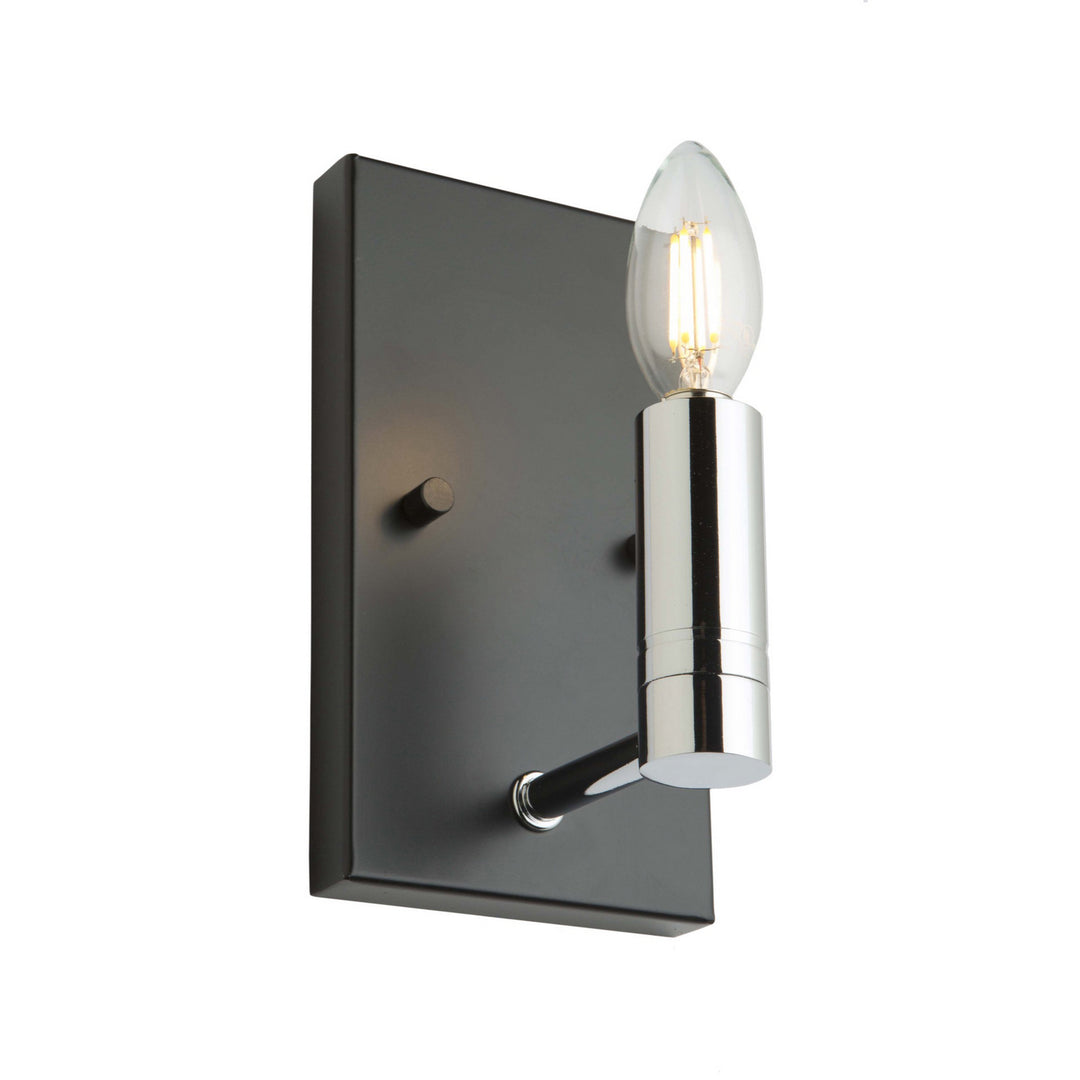 Artcraft Carlton AC11387 Wall Light - Matte Black & Polished Nickel