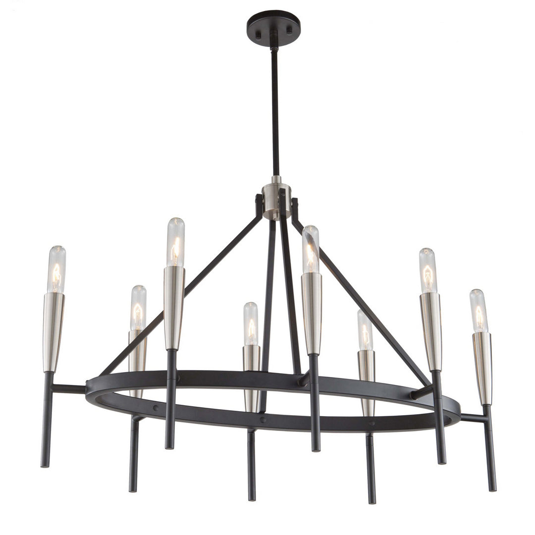 Artcraft Flute AC11418 Pendant Light - Matte Black & Satin Nickel