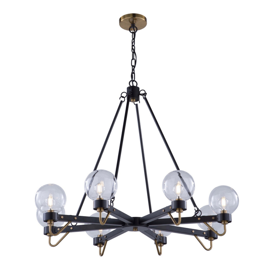 Artcraft Chelton AC11428CL Chandelier Light - Matte Black & Harvest Brass