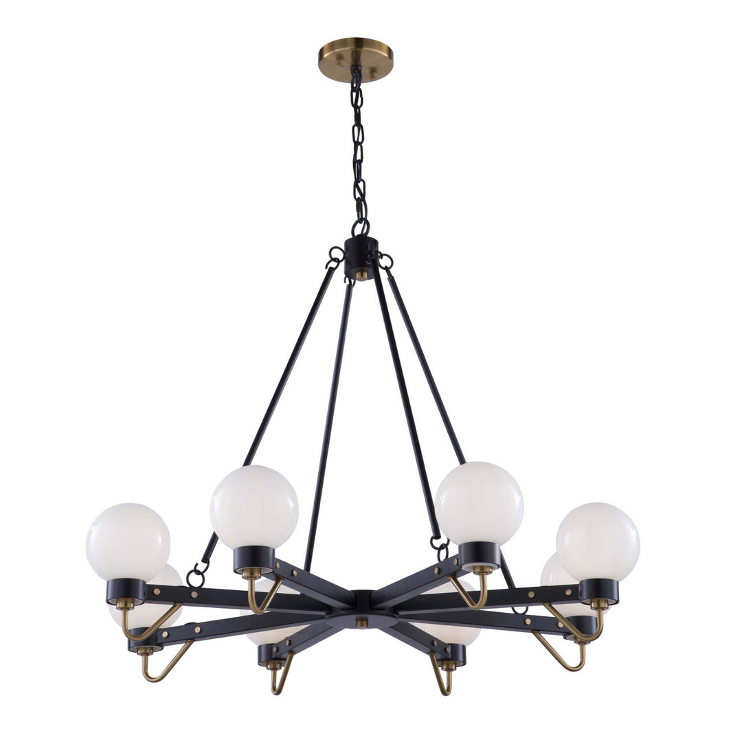 Artcraft Chelton AC11428WH Chandelier Light - Matte Black & Harvest Brass