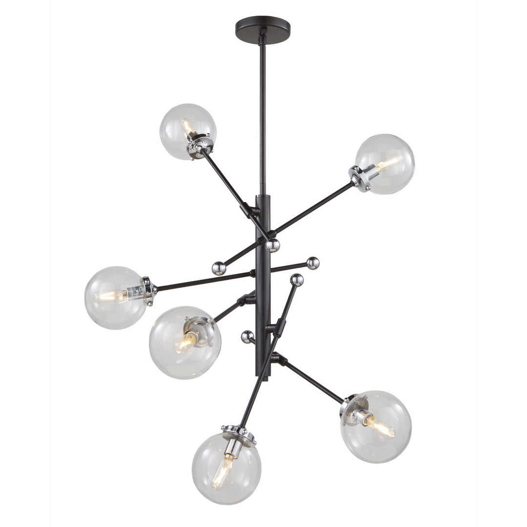 Artcraft Vero Modo AC11436CL Chandelier Light - Matte Black & Chrome