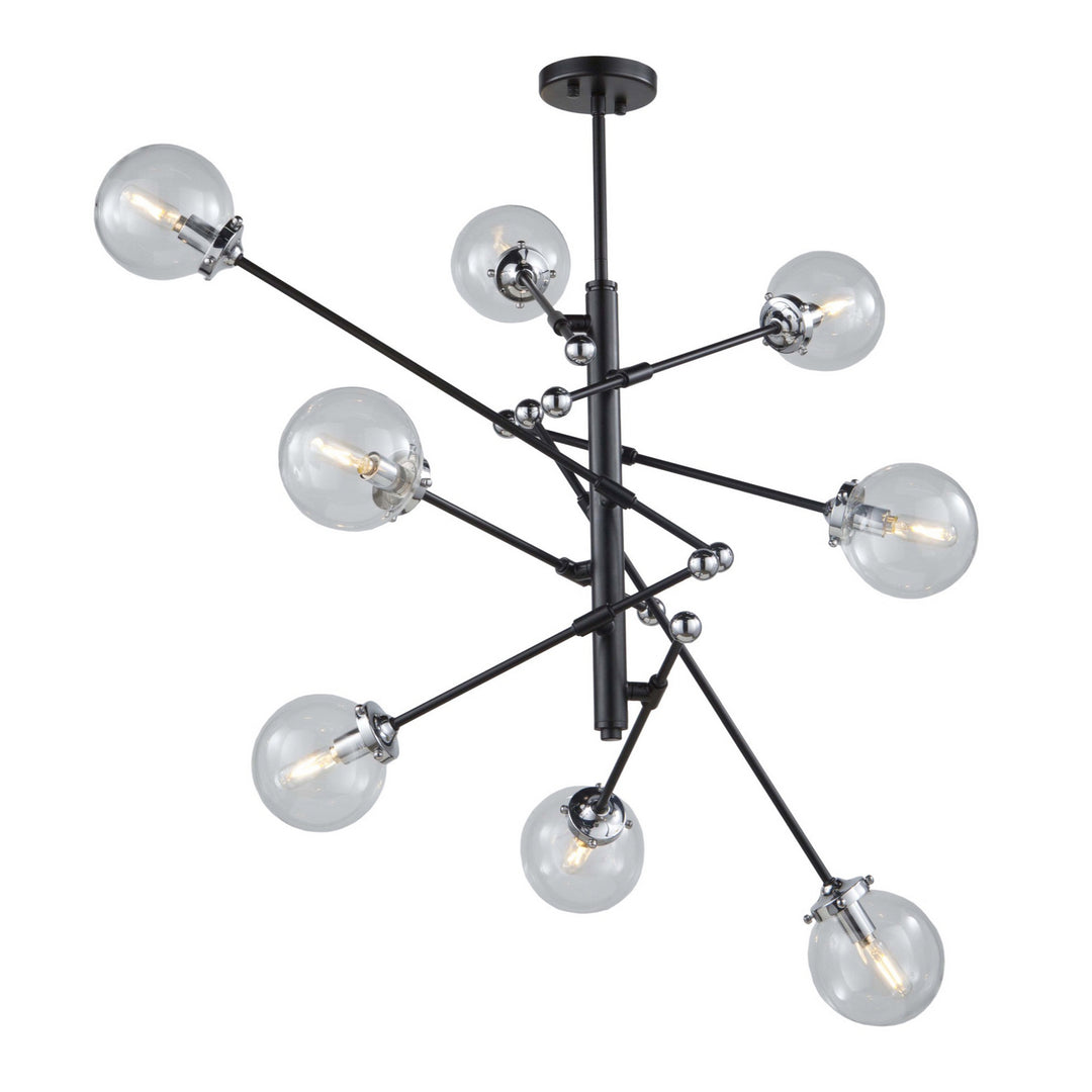 Artcraft Vero Modo AC11438CL Chandelier Light - Matte Black & Chrome