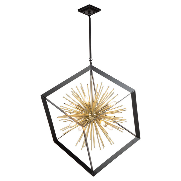 Artcraft Sunburst AC11440 Pendant Light - Matte Black & Satin Brass