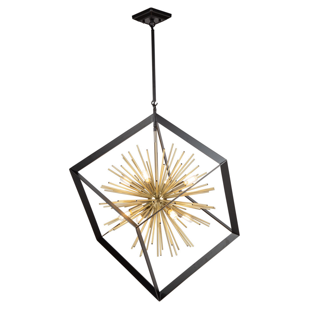 Artcraft Sunburst AC11440 Pendant Light - Matte Black & Satin Brass