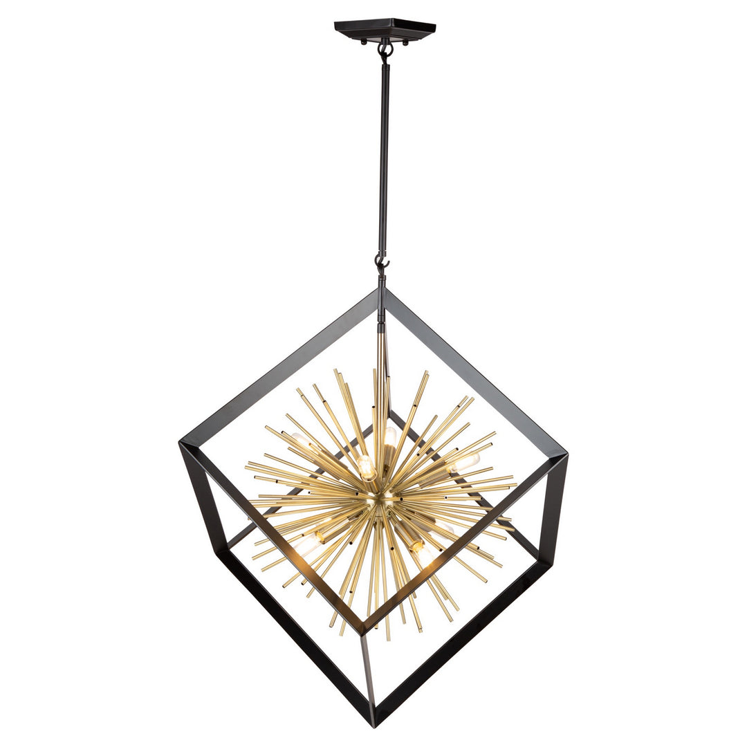 Artcraft Sunburst AC11440 Pendant Light - Matte Black & Satin Brass