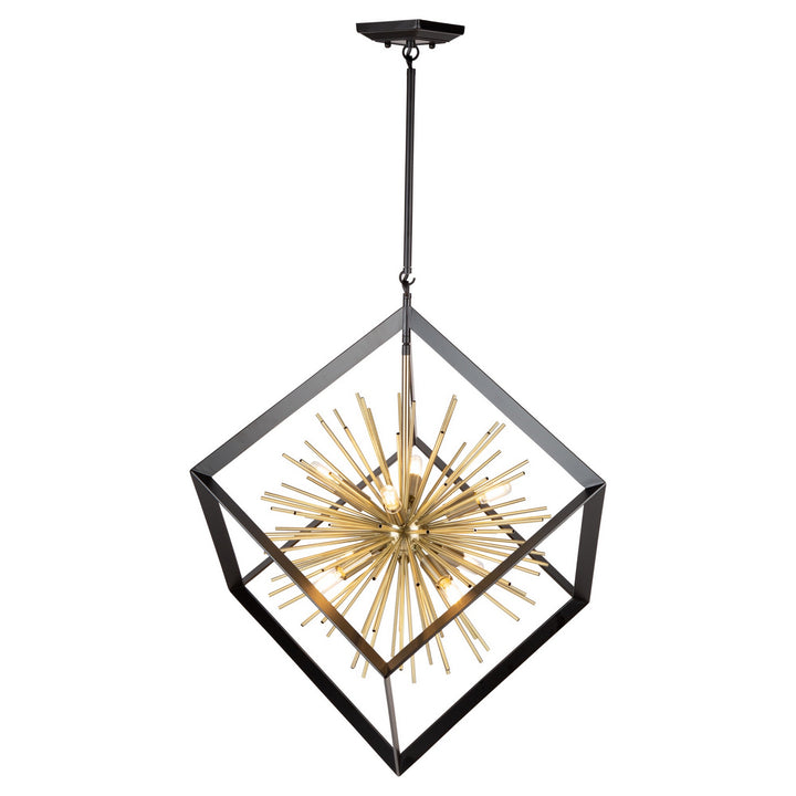 Artcraft Sunburst AC11440 Pendant Light - Matte Black & Satin Brass