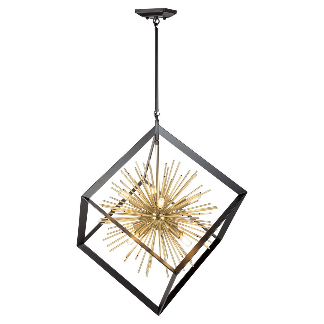 Artcraft Sunburst AC11440 Pendant Light - Matte Black & Satin Brass