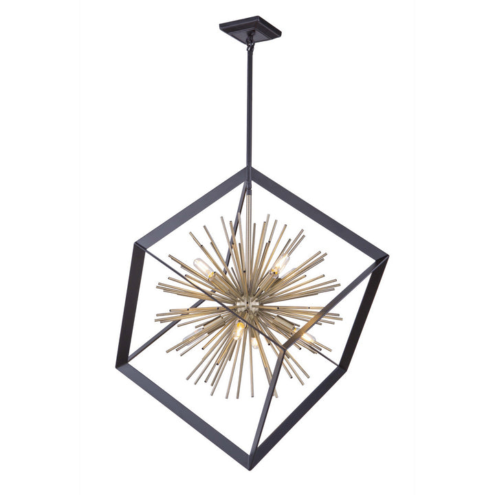 Artcraft Sunburst AC11440 Pendant Light - Matte Black & Satin Brass