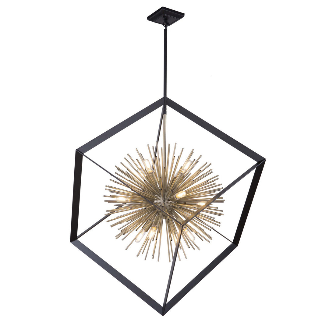 Artcraft Sunburst AC11441 Pendant Light - Matte Black & Satin Brass