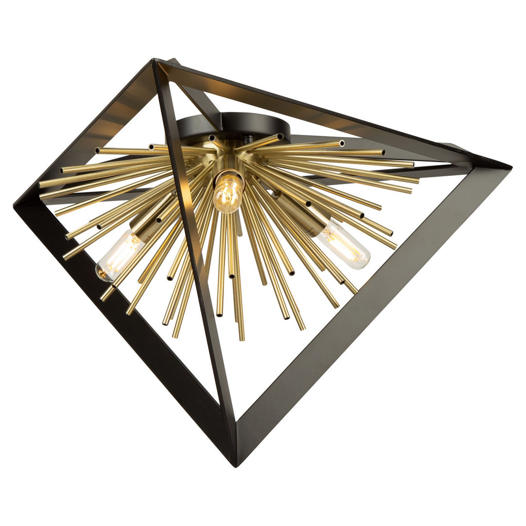 Artcraft Sunburst AC11442 Ceiling Light - Matte Black & Satin Brass