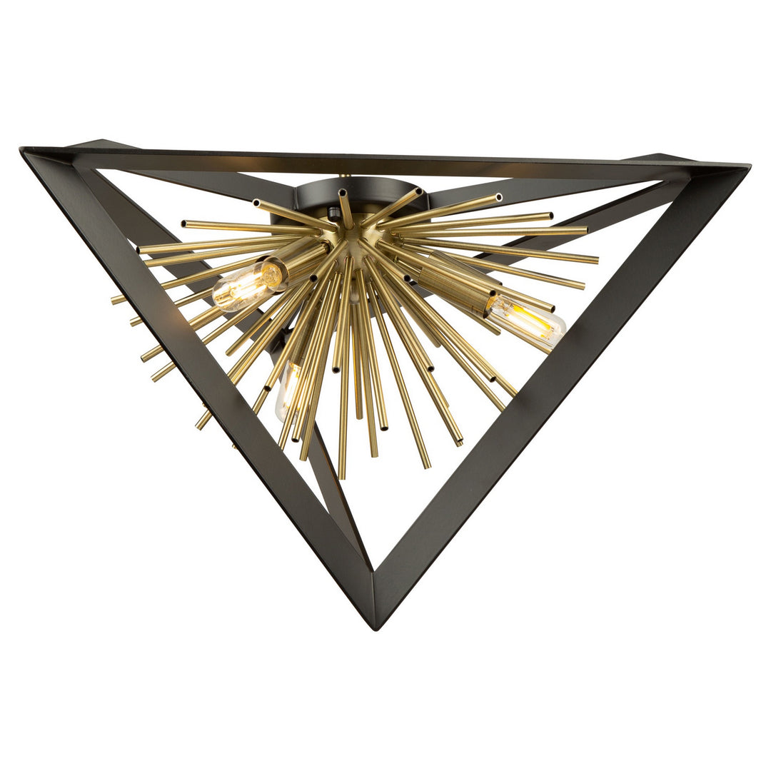 Artcraft Sunburst AC11442 Ceiling Light - Matte Black & Satin Brass